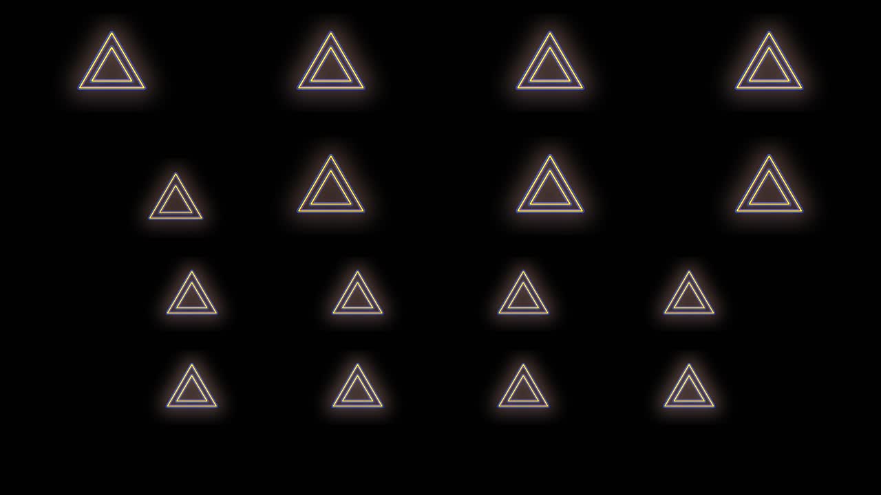 patrón de triángulos geométricos amarillos con luz de neón