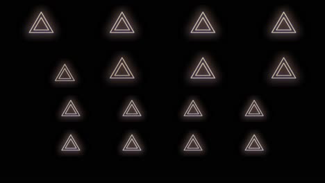 Yellow geometric triangles pattern with neon light