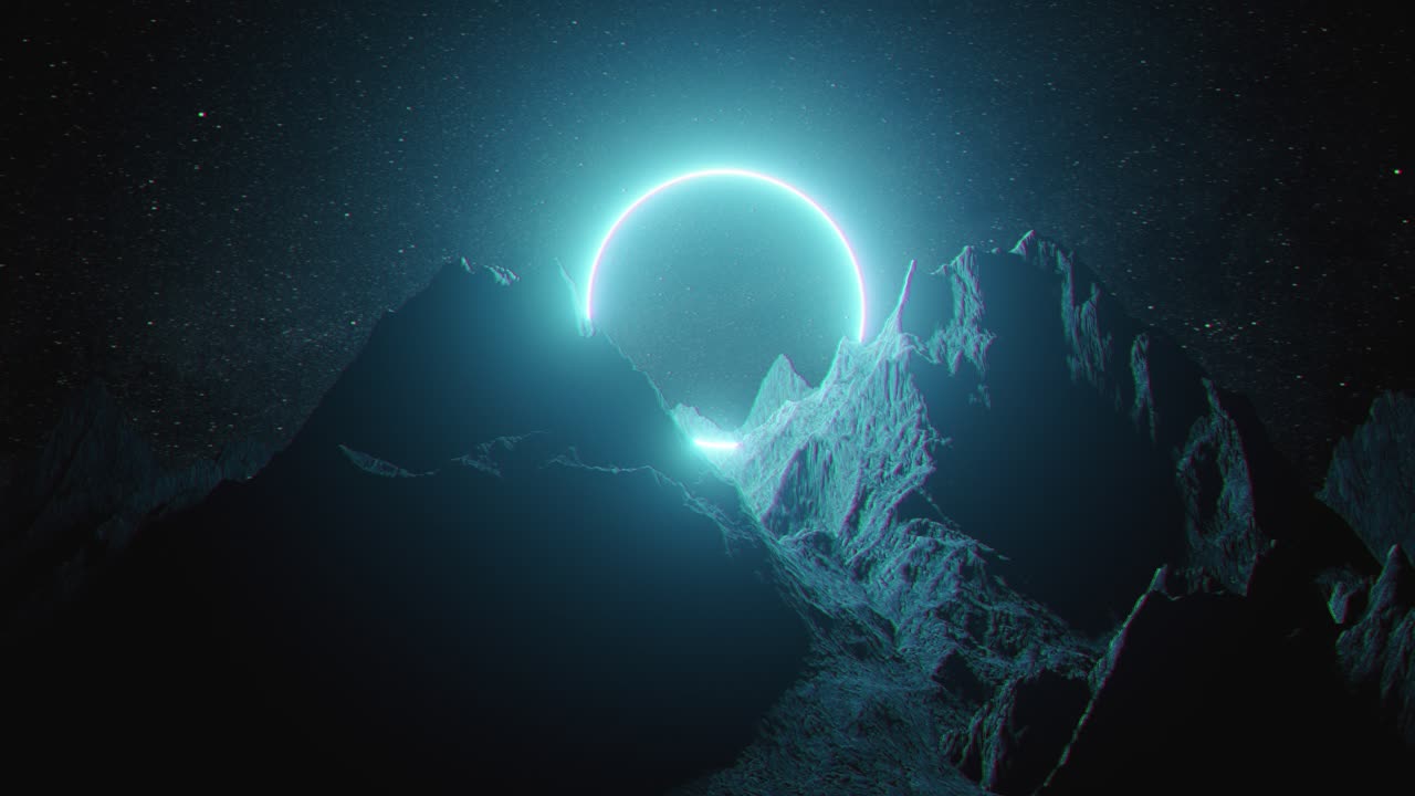 밤에는 산 위의 네온 원