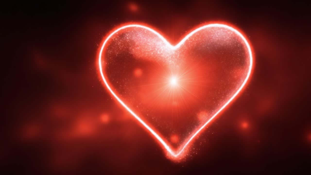 A Captivating Cosmic Heart Illustration Radiating Love and Warmth in a Stunning Red and Sparkling Galaxy Background, Perfect for Expressing Affection and Romance