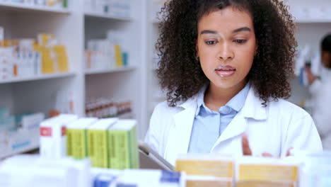 medical professional doing inventory of medicine