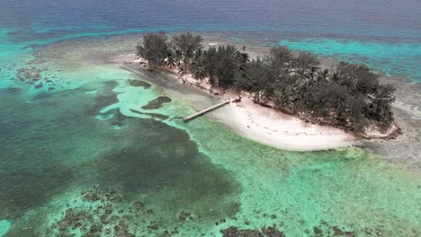 aerial footage of beautiful bay islands of utila, water cay, utila cay, jewel cay in atlantida, honduras