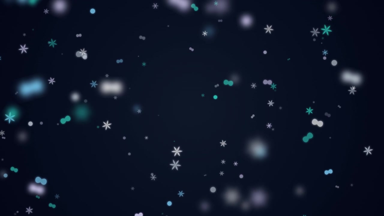 Abstract Motion Background with Floating Snowflakes and Particles