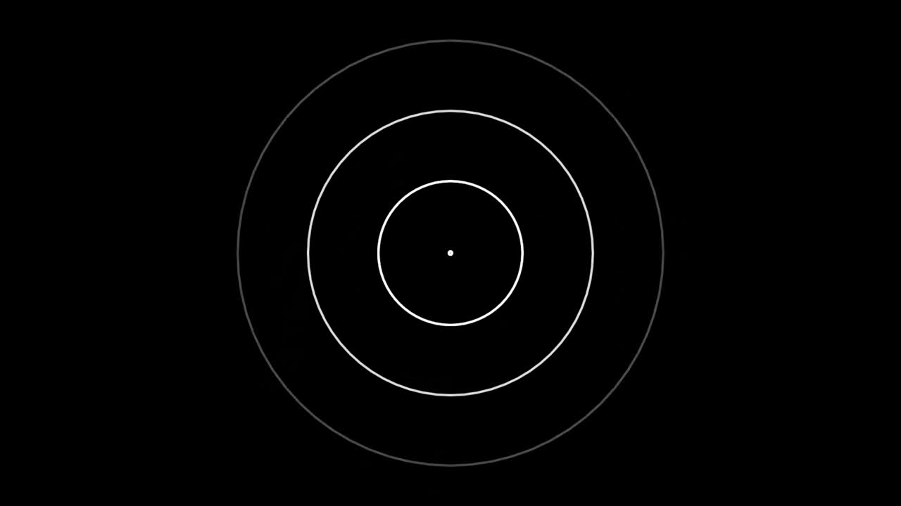gráficos de movimiento de ondas circulares con fondo nocturno