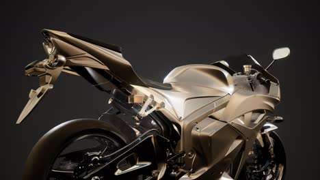 Moto-Sport-Bike-En-Estudio-Oscuro-Con-Luces-Brillantes