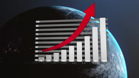 animation of data processing and statistics over globe