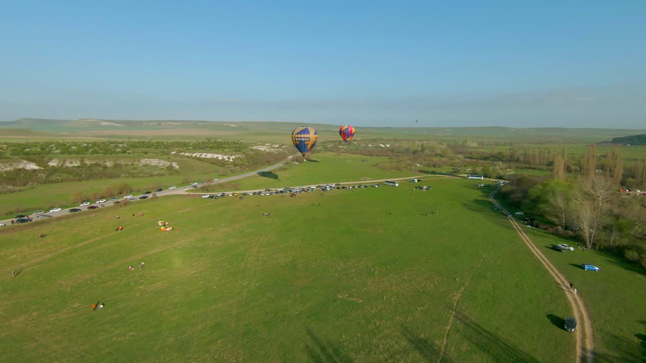 фестиваль воздушных шаров с воздуха