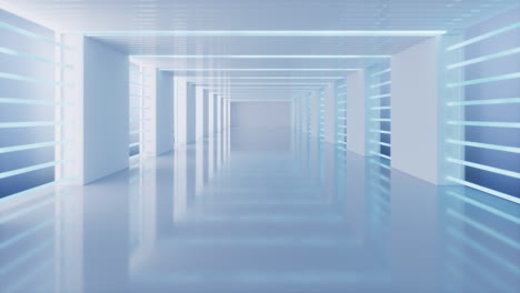 pass through the empty white tunnel, 3d rendering.