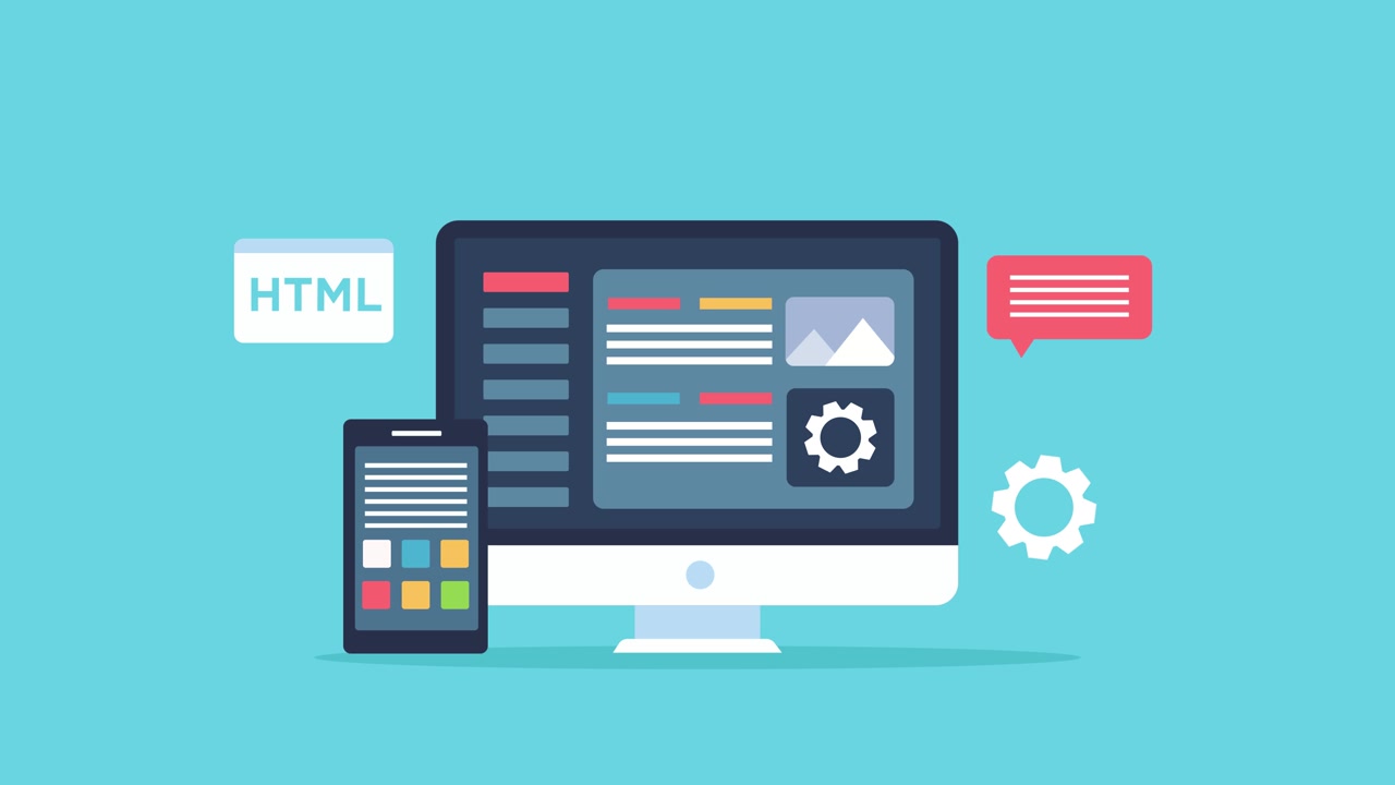 Animated Illustration of Responsive Web Design Across Devices