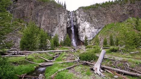 Hada-Cae-En-El-Parque-Nacional-De-Yellowstone-En-Wyoming,-Estados-Unidos