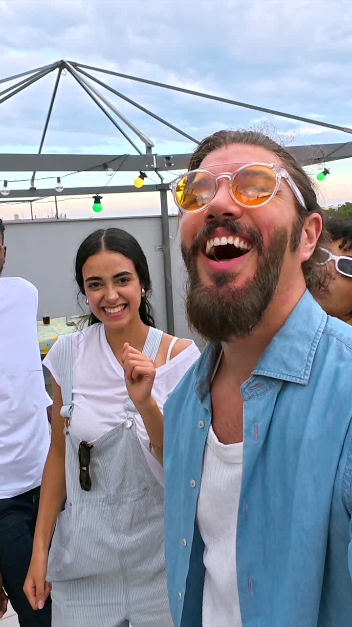 A group of friends partying and taking selfies together