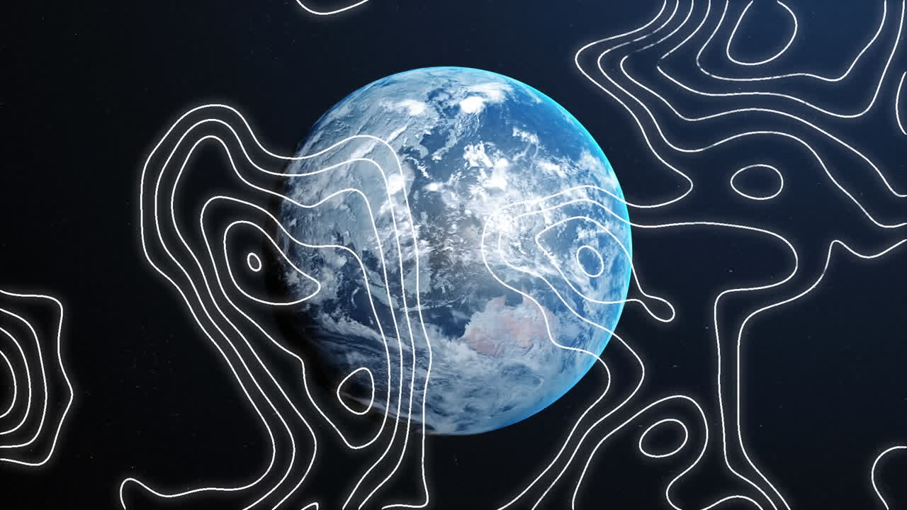 анимация карты линий на земном шаре