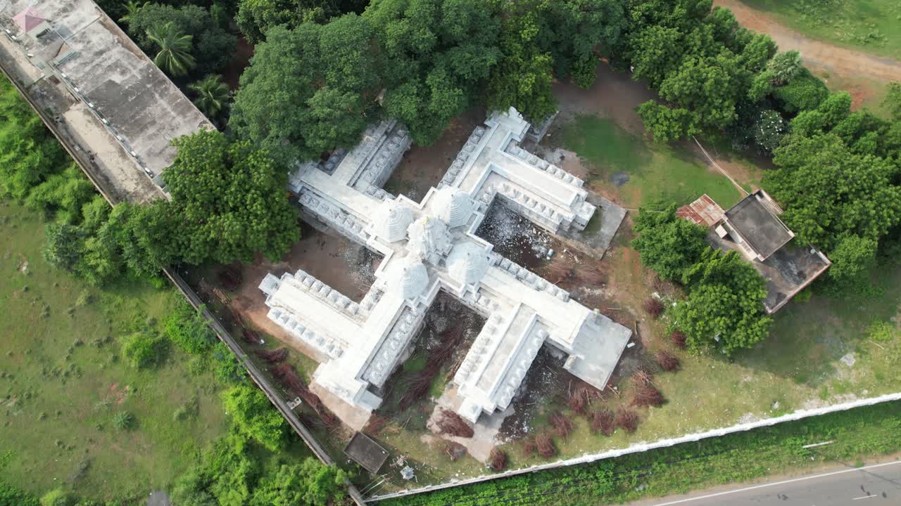 Aerial View of a Swastika-Shaped Hindu Temple in India