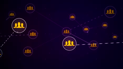 grupo de personas icono de red enlace de conexión tecnología de bucle animación 4k