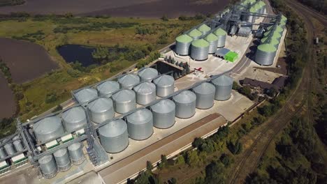 aerial view of agricultural land and grain silo 02