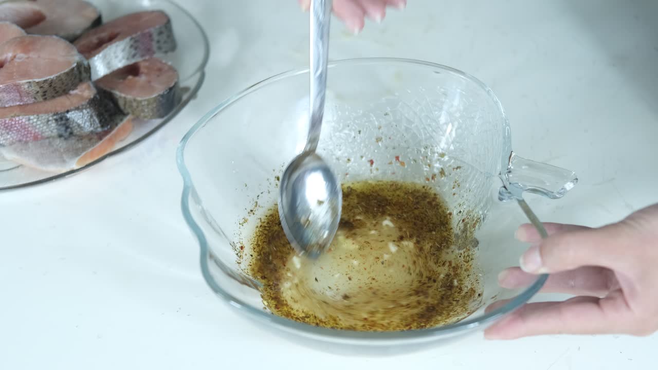 Making sauce for fish