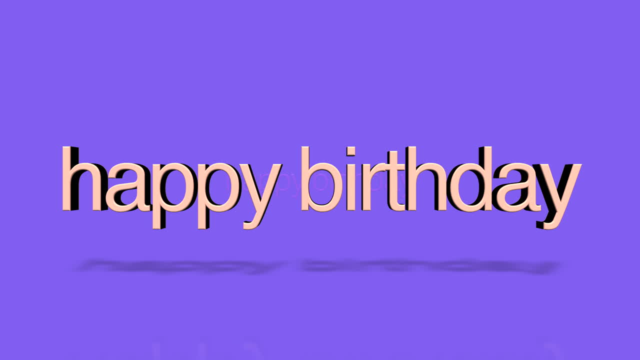 vibrante rosa feliz cumpleaños saludo en fondo púrpura