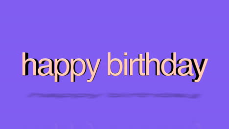 vibrant pink happy birthday greeting on purple background