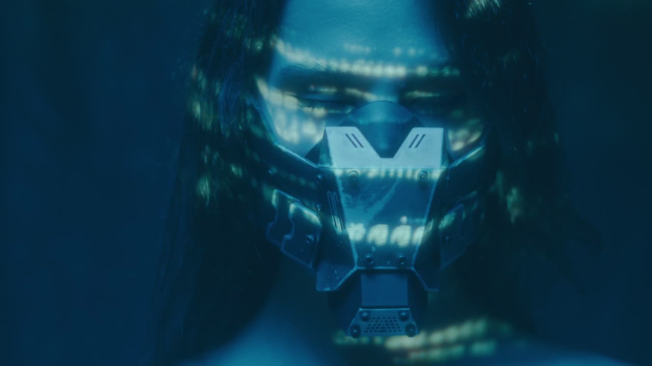 Cyberpunk Woman in Futuristic Mask