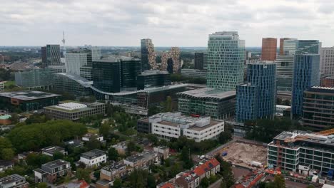 aerial view of south business district of amsterdam in the netherlands