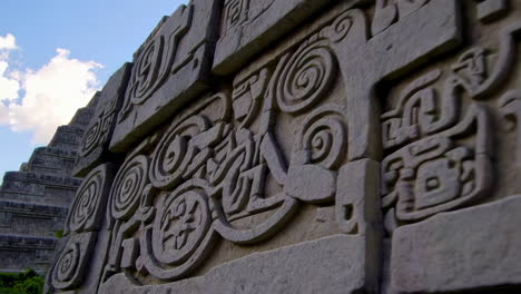 ancient mayan carvings at chichen itza