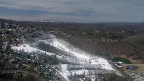 appalachian ski mountain aerial in 4k