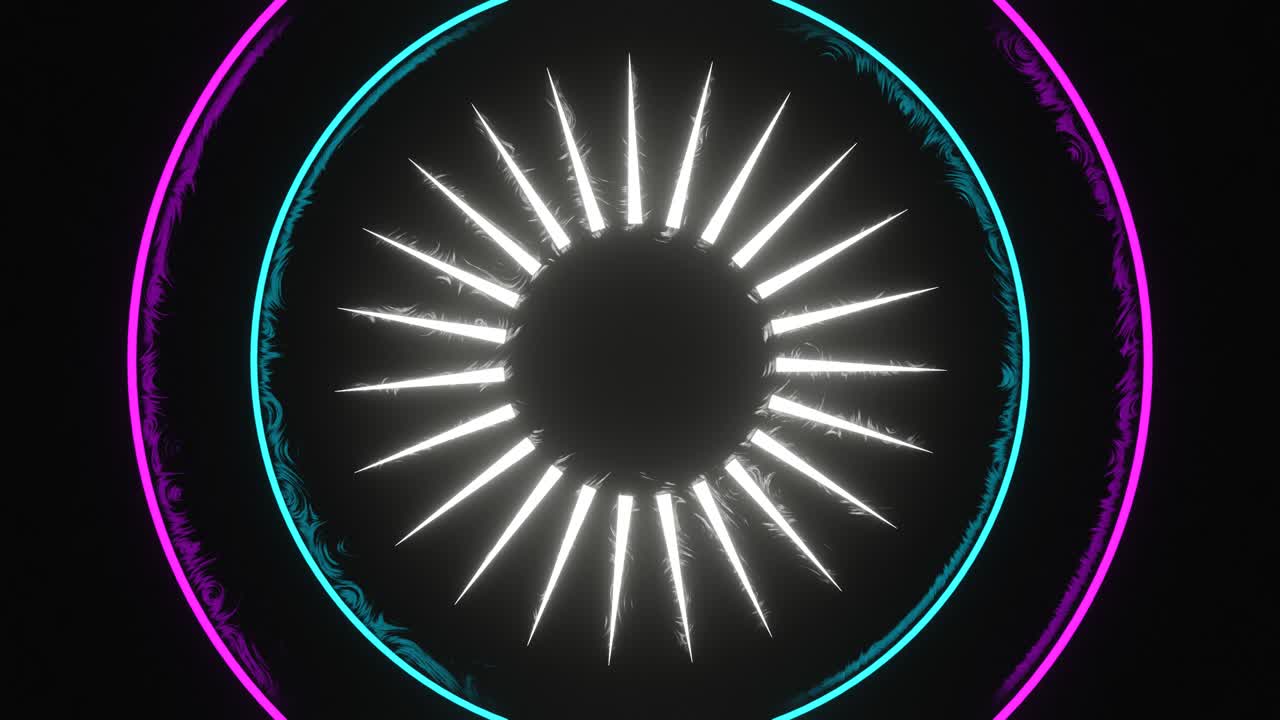 분홍색, 파란색 빛과 별을 둘러싸고 있습니다.