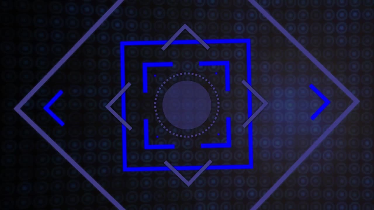 Animation of neon blue shapes over blue glowing pattern