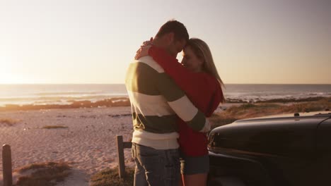 Couple-in-love-enjoying-free-time-on-road-trip-together