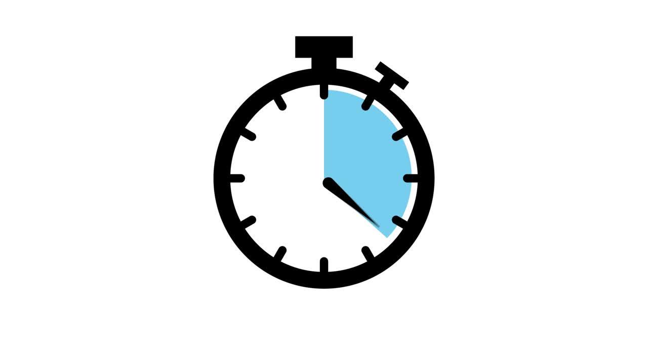The 40 minutes, stopwatch icon. Stopwatch icon in flat style, timer on on color background. Motion graphics.