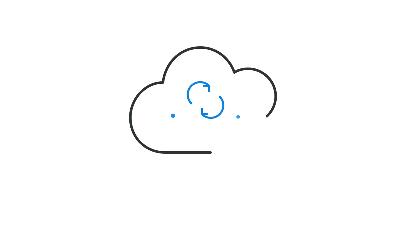 Animated Cloud Icon with Rotating Sync Symbol