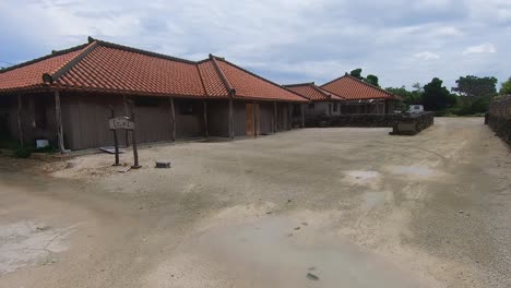 Japanese-Houses-in-a-rural,-isolated-community-on-Taketomi-Island,-Okinawa,-Japan