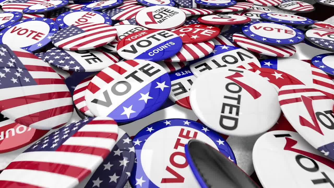 American flag and pins