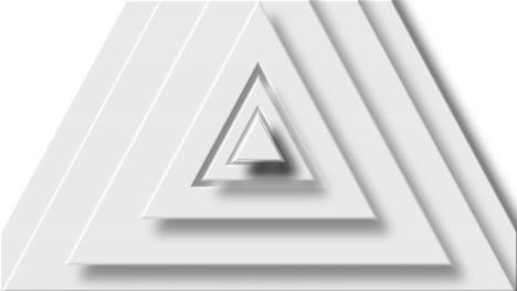 animación de capas de triángulo gris pulsando sobre un fondo blanco