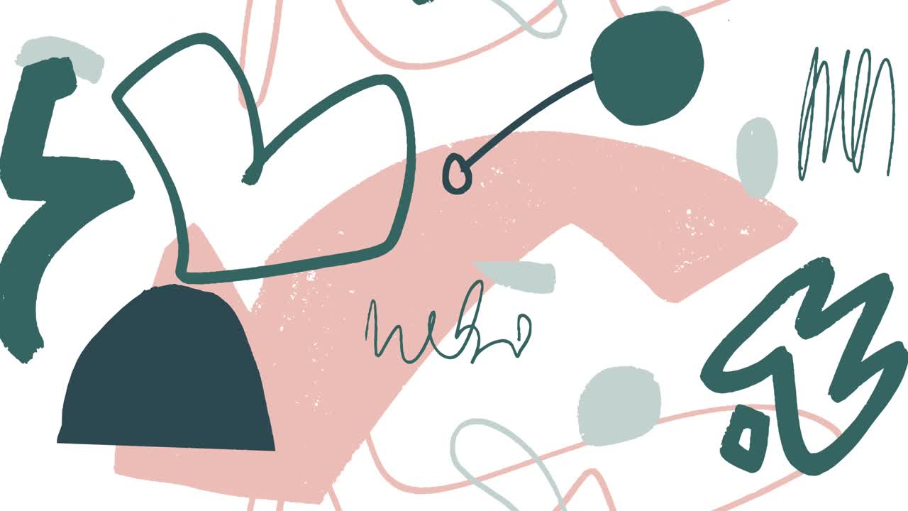 무작위로 배열 된 점과 함께 손으로 그려진 추상적인 패턴