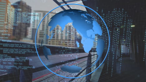 globe and digital information