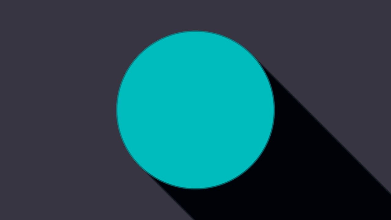 círculo con larga sombra, brillante abstracto telón de fondo generado por computadora, renderizado en 3d