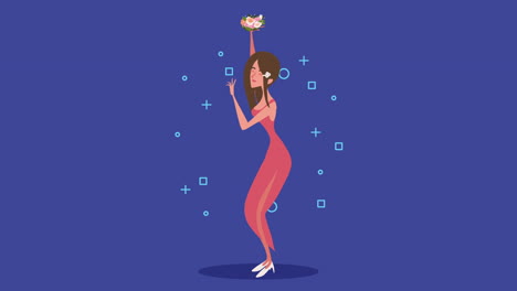 woman with flower bouquet