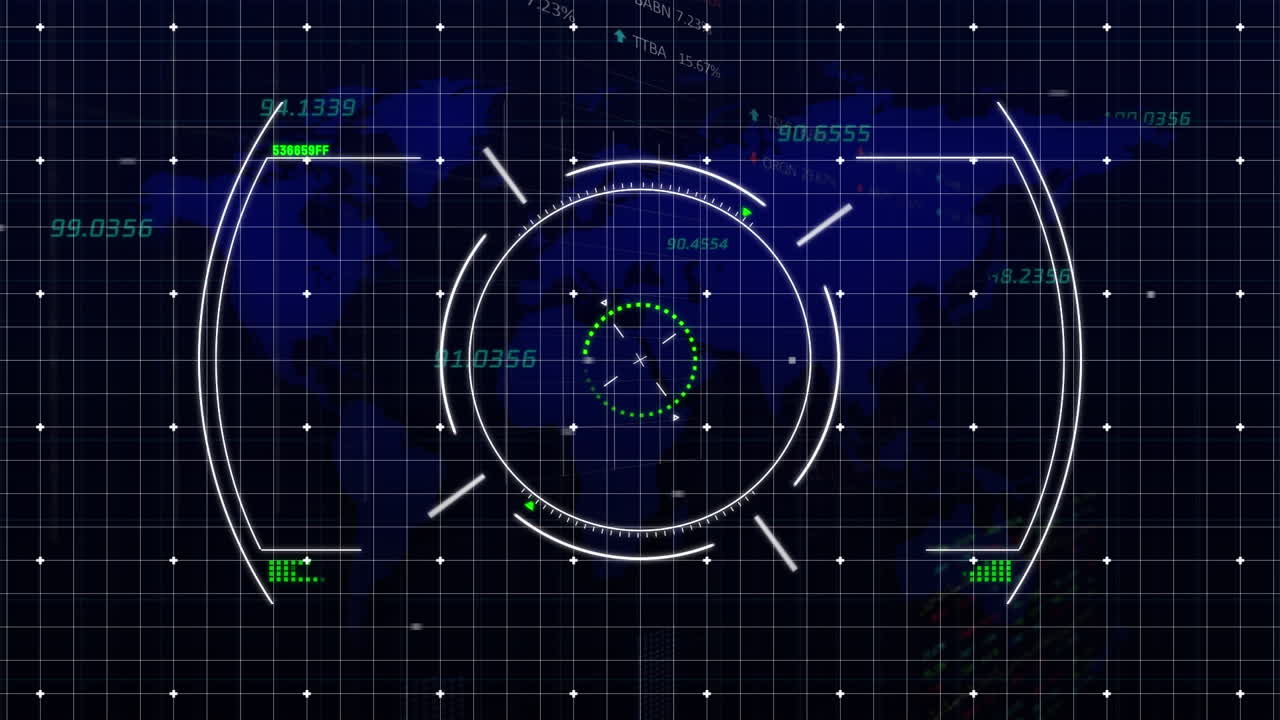 범위 스캐닝과 데이터 처리의 애니메이션