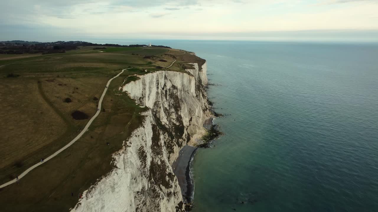 Aerial View of the White Cliffs of Dover