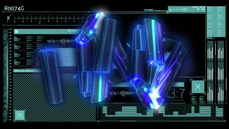Animation-of-blue-glowing-blocks-spinning-over-data-processing