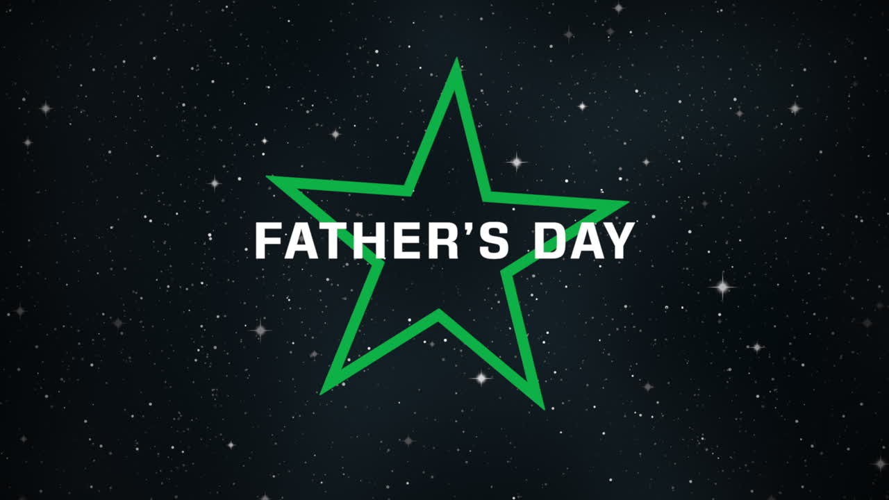 빛나는 별과 패션 및 클럽 배경에 대한 애니메이션 텍스트 아버지의 날