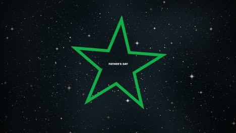 animation text fathers day on fashion and club background with glowing star