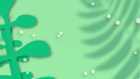 animation of floral pattern with copy space on green background