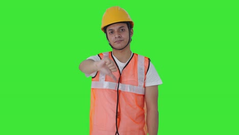 Disappointed-Indian-construction-labour-showing-thumbs-down-Green-screen