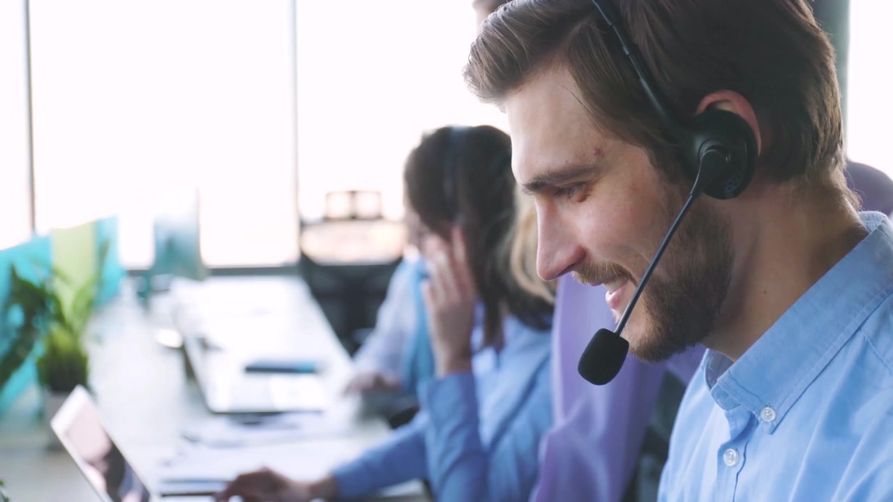 Manager Assisting Customer Service Agents in a Call Center
