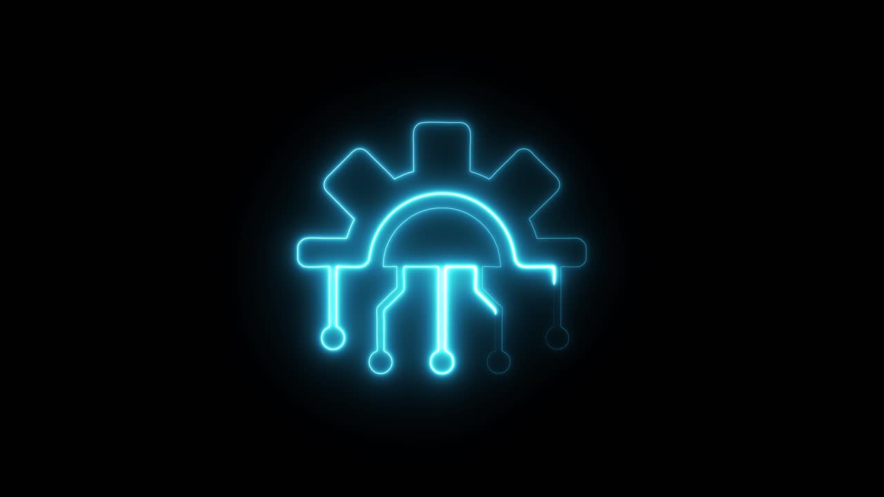 Neon Tech Gear Icon