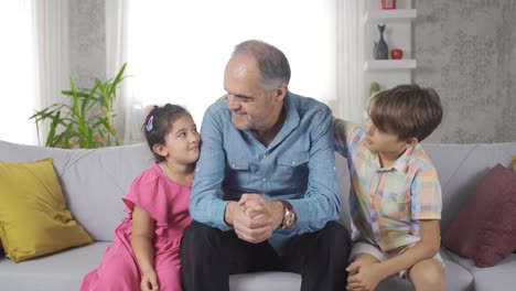 sad old man. grandparents, grandchildren.