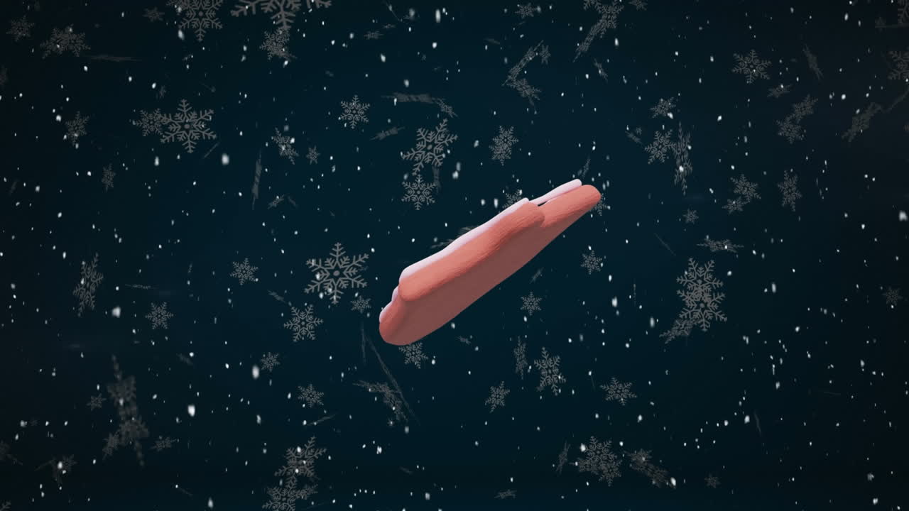 눈이 내리는 크리스마스 벨 진저브레드 쿠키의 애니메이션