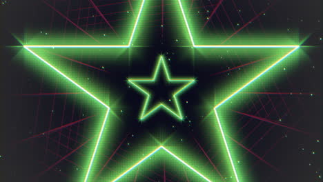 estrella de neón verde vibrante sobre un fondo negro elegante